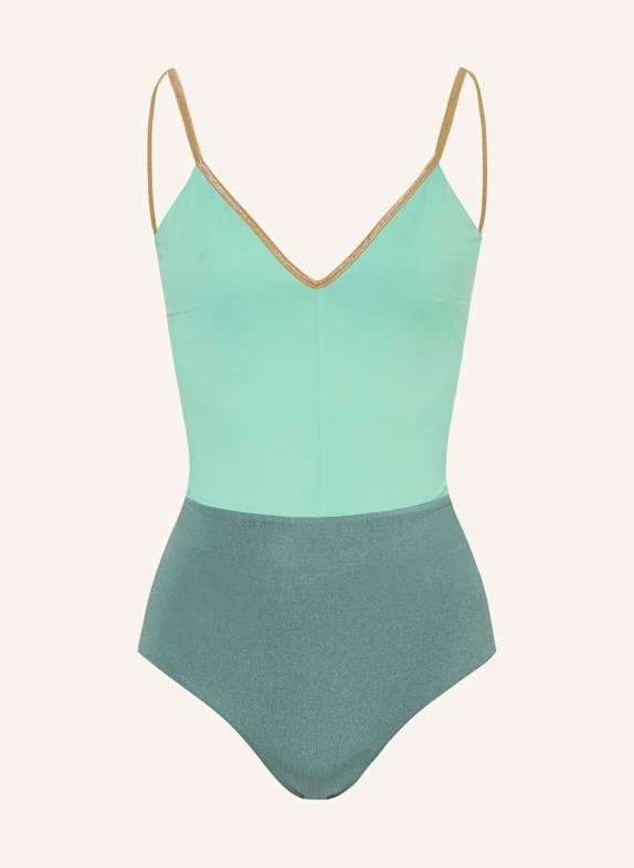 MYMARINI Badeanzug VACATIONBODY SHINE zum Wenden mit UV-Schutz 50+ GRÜN/ MINT