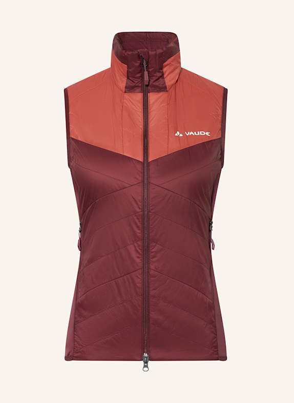 VAUDE Hybridní prošívaná vesta SESVENNA TMAVĚ FIALOVÁ/ SVĚTLE ČERVENÁ