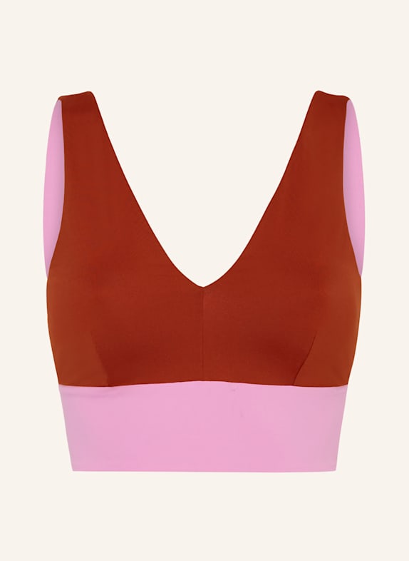 MYMARINI Bralette-Bikini-Top YOGATOP zum Wenden mit UV-Schutz 50+ ROSA/ BRAUN