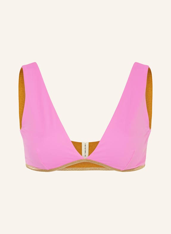 MYMARINI Bustier-Bikini-Top POOL BRA SHINE zum Wenden mit UV-Schutz 50+ ROSA/ COGNAC
