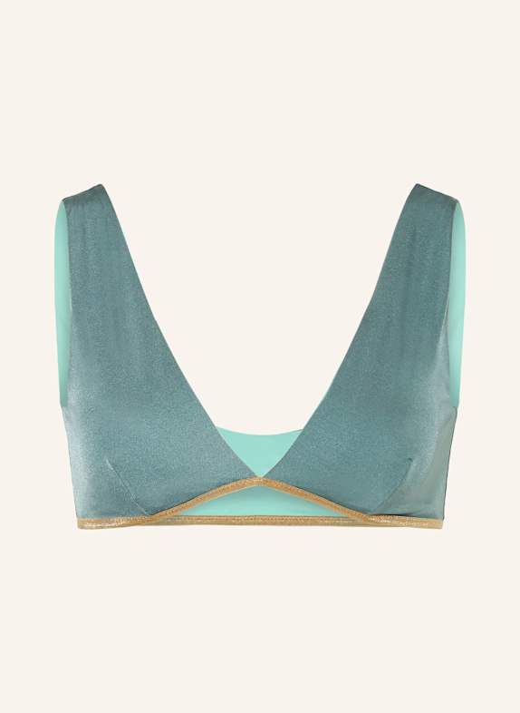 MYMARINI Bustier-Bikini-Top POOL BRA SHINE zum Wenden mit UV-Schutz 50+ GRÜN/ MINT