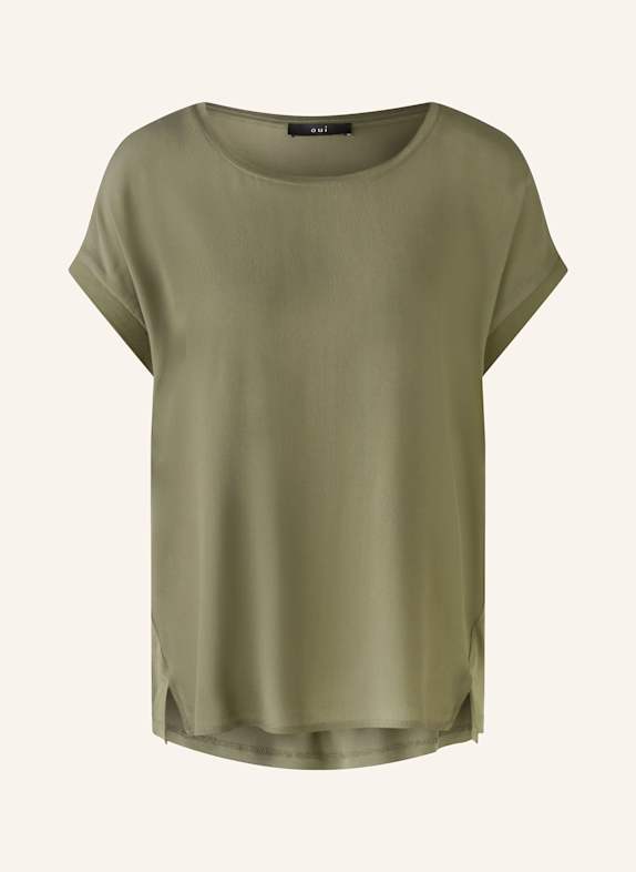 oui Shirt blouse in mixed materials OLIVE