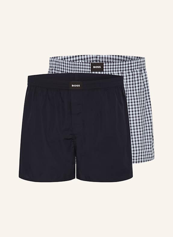 BOSS 2er-Pack Boxershorts DUNKELBLAU/ HELLBLAU/ SCHWARZ