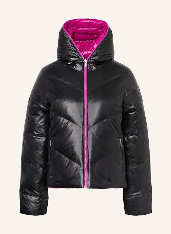 KJUS Daunen-Skijacke BACKFLIP zum Wenden SCHWARZ/ FUCHSIA
