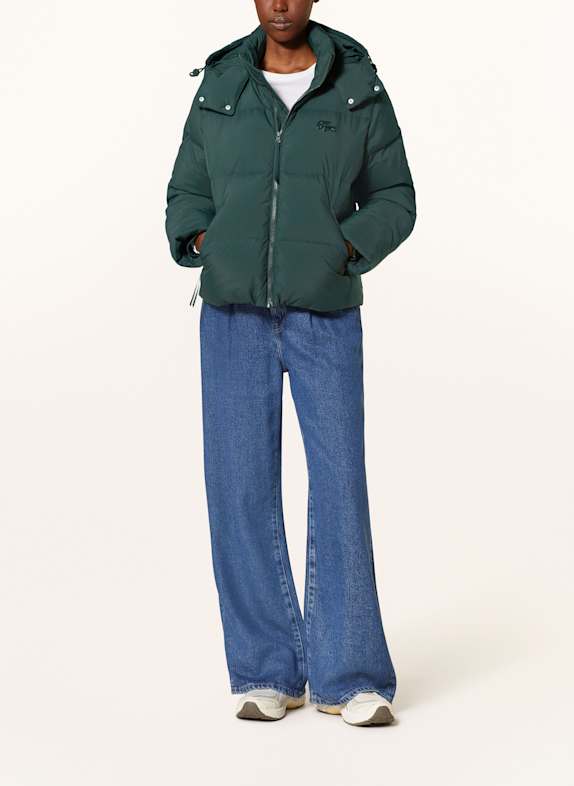 LACOSTE Daunenjacke mit abnehmbarer Kapuze PETROL