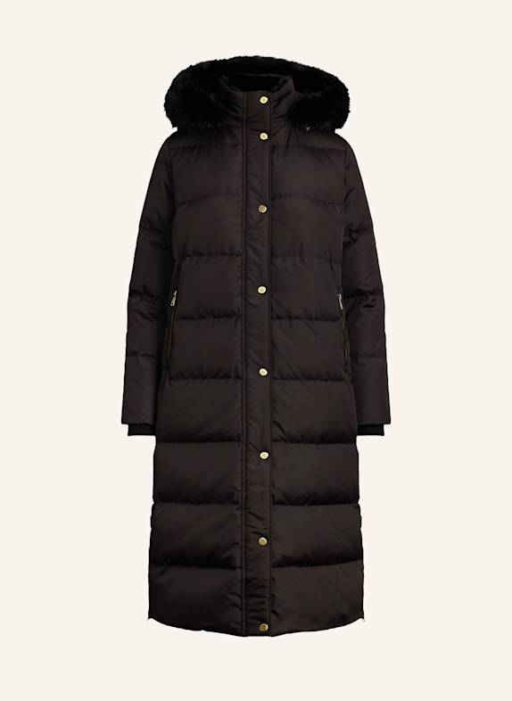 LAUREN RALPH LAUREN Daunenmantel mit Kunstfell SCHWARZ