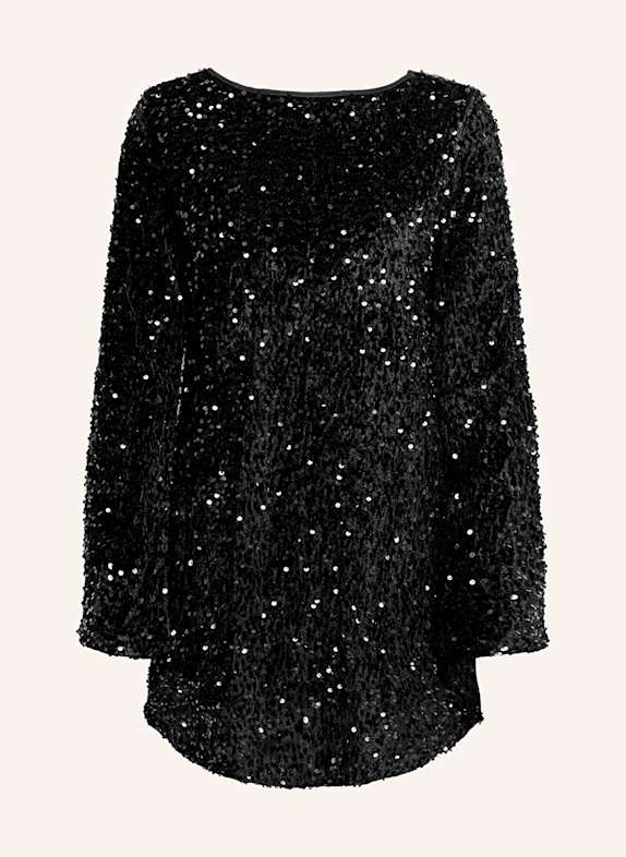 ONLY Kleid mit Pailletten und Cut-out SCHWARZ