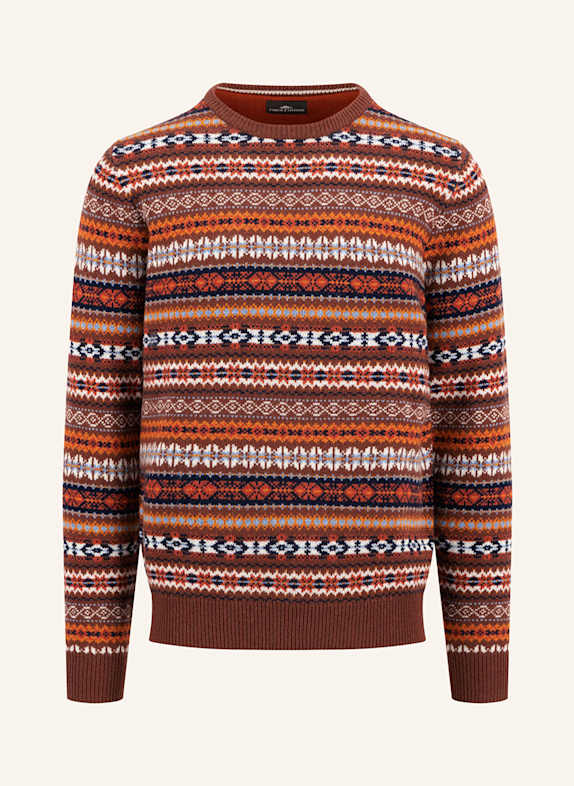 FYNCH-HATTON Pullover BRAUN/ ORANGE/ HELLBLAU