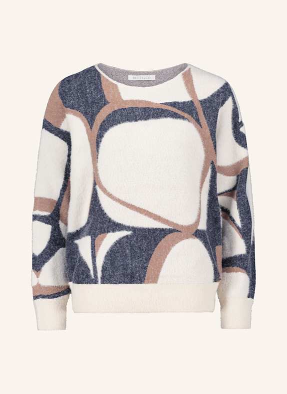 BETTY&CO Pullover CREME/ DUNKELBLAU/ BEIGE