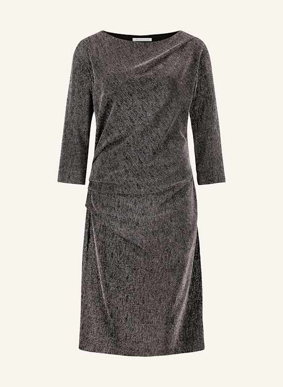 BETTY&CO Kleid mit Glitzergarn und 3/4-Arm SCHWARZ/ HELLLILA/ SILBER