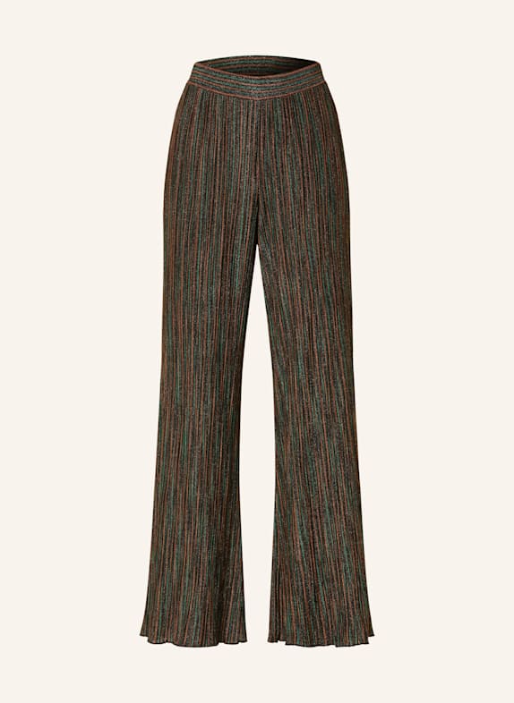 summum woman Knit trousers with glitter thread BLACK/ GREEN/ ORANGE