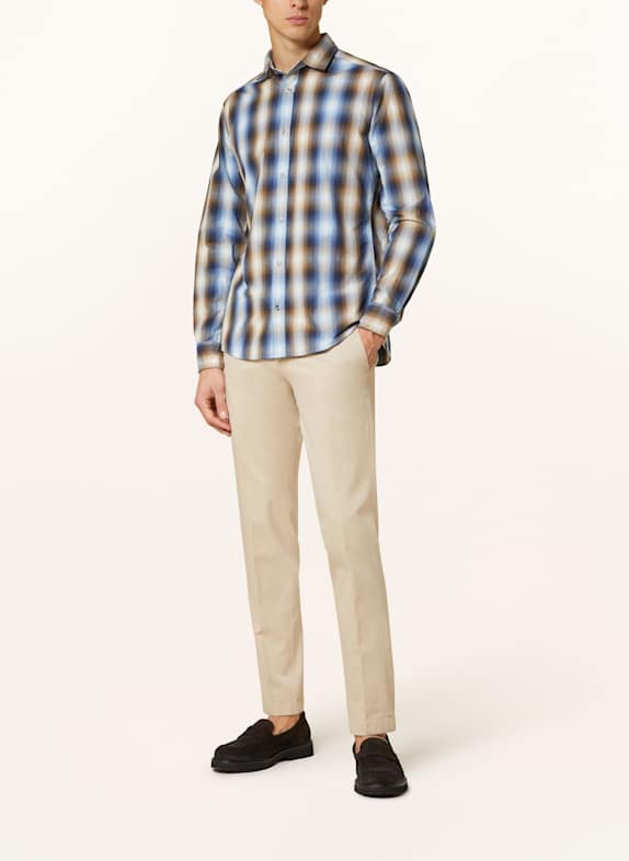 OLYMP Hemd Casual regular fit DUNKELBLAU / HELLBLAU / BRAUN