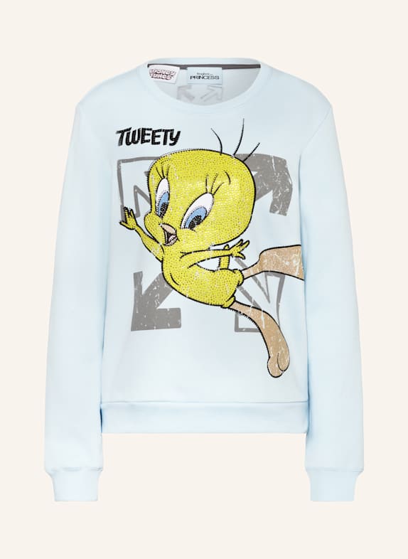 FrogBox Sweatshirt mit Schmucksteinen HELLBLAU