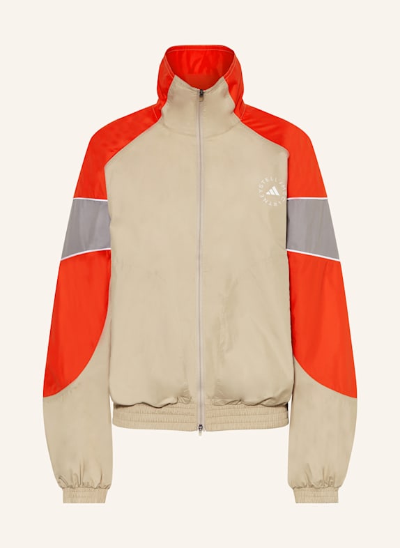 adidas by Stella McCartney Kurtka treningowa ADIDAS STELLA MCCARTNEY BEŻOWY/ SZARY/ CZERWONY