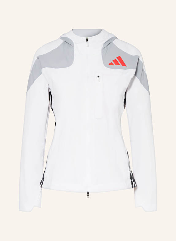 adidas Kurtka do biegania ADIZERO BIAŁY/ SZARONIEBIESKI