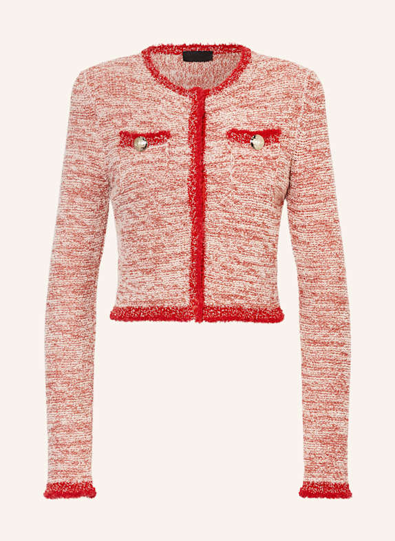 LIU JO Cardigan with glitter thread WHITE/ RED