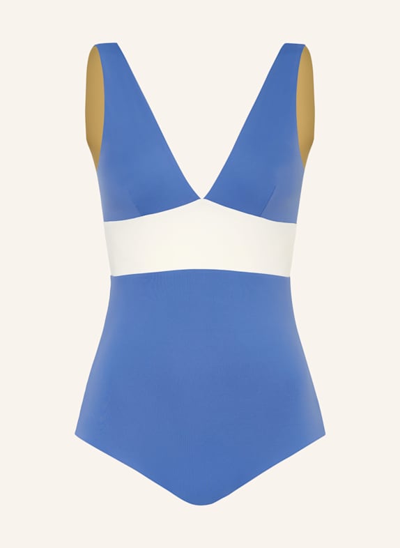 MYMARINI Badeanzug PLUNGESUIT zum Wenden mit UV-Schutz 50+ BLAU/ WEISS