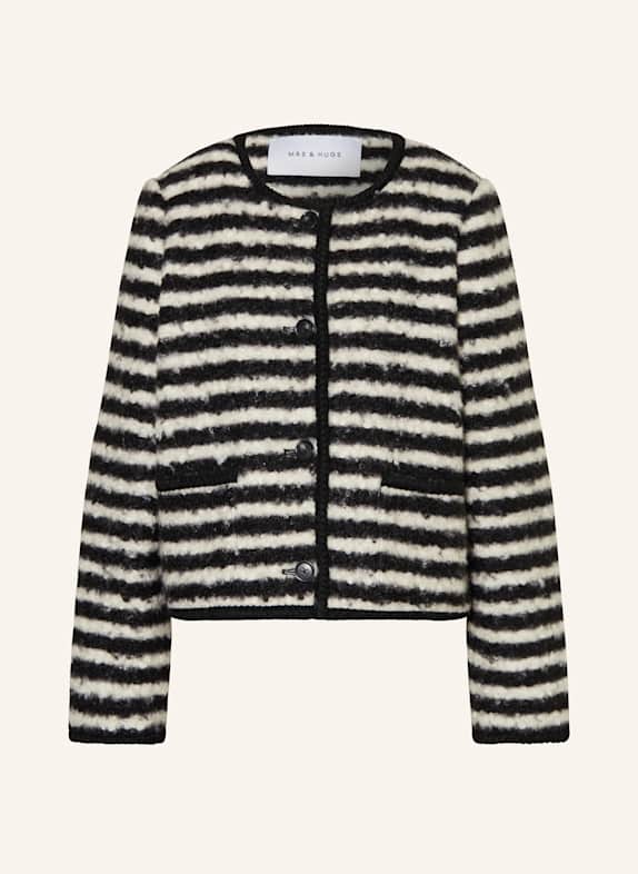 MRS & HUGS Kastenjacke aus Bouclé SCHWARZ/ WEISS
