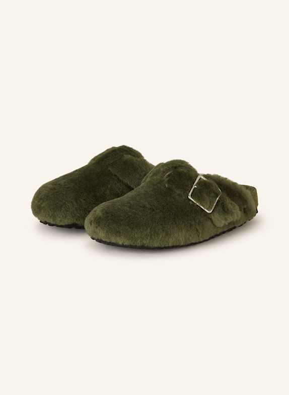 1774 BIRKENSTOCK Pantoletten BOSTON SHEARLING GRÜN