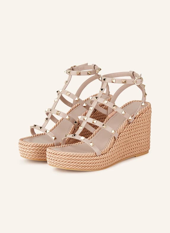 VALENTINO GARAVANI Wedges ROCKSTUD TORCHON NUDE