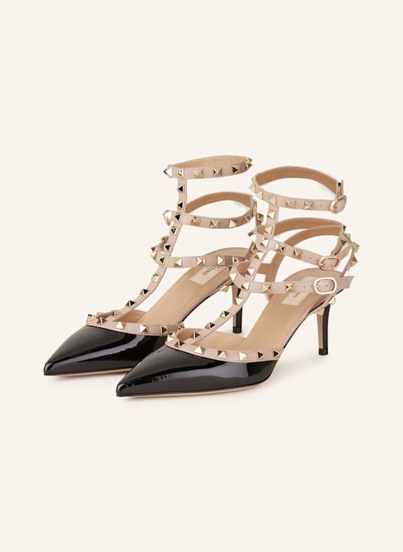 VALENTINO GARAVANI Slingpumps ROCKSTUD mit Nieten N91 NERO/POUDRE