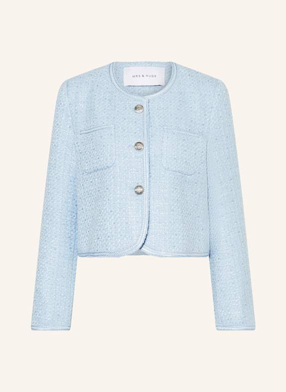 MRS & HUGS Kastenjacke aus Bouclé HELLBLAU