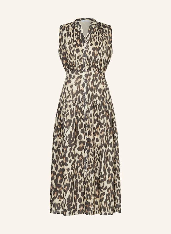 MRS & HUGS Linen dress DARK GRAY/ CREAM/ LIGHT BROWN