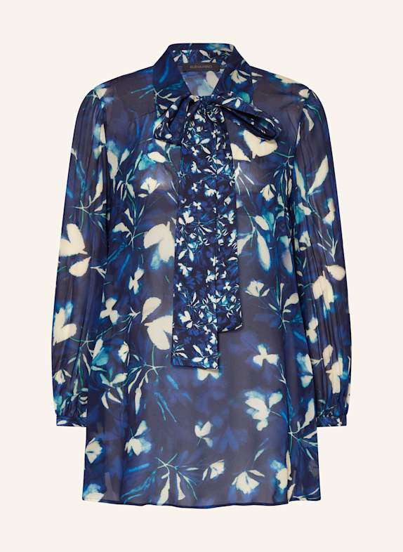 ELENA MIRO Schluppenbluse BLAU/ ECRU