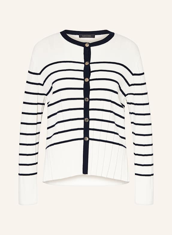 ELENA MIRO Strickjacke WEISS/ DUNKELBLAU