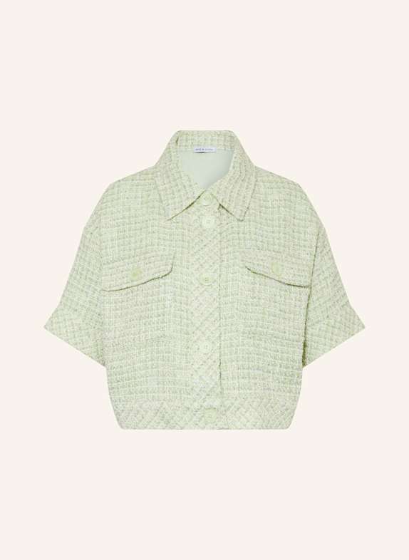 MRS & HUGS Bouclé shirt blouse LIGHT GREEN