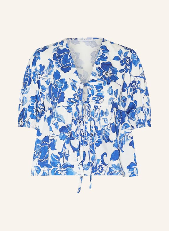 MRS & HUGS Cropped-Bluse WEISS/ BLAU