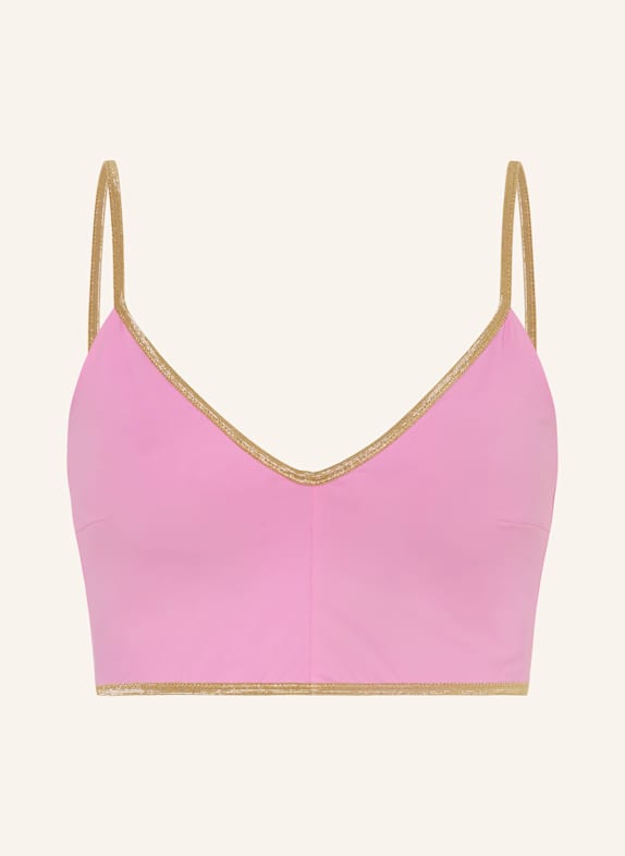 MYMARINI Bustier-Bikini-Top VACATION TOP SHINE zum Wenden mit UV-Schutz 50+ COGNAC/ ROSA