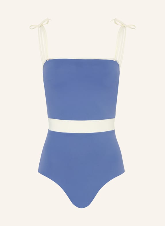 MYMARINI Bandeau-Badeanzug BANDEAUSUIT zum Wenden mit UV-Schutz 50+ BLAU/ WEISS