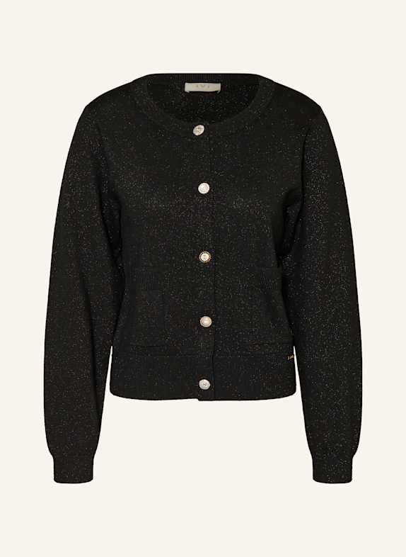 IVI collection Strickjacke mit Glitzergarn und Schmucksteinen SCHWARZ