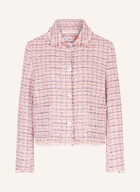 FRIEDA & FREDDIES Kastenjacke SARA aus Bouclé mit Glitzergarn ROSA/ BLAUGRAU/ ALTROSA
