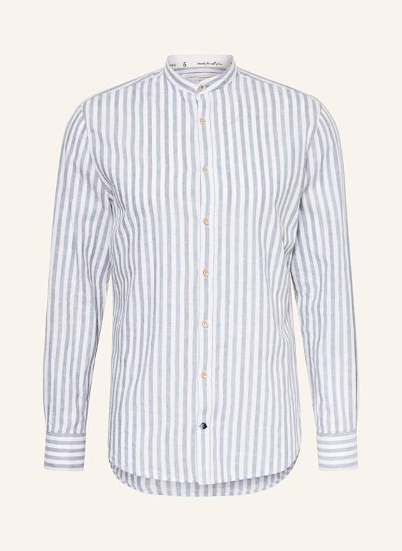 COLOURS & SONS Hemd Slim Fit mit Leinen WEISS/ HELLGRÜN