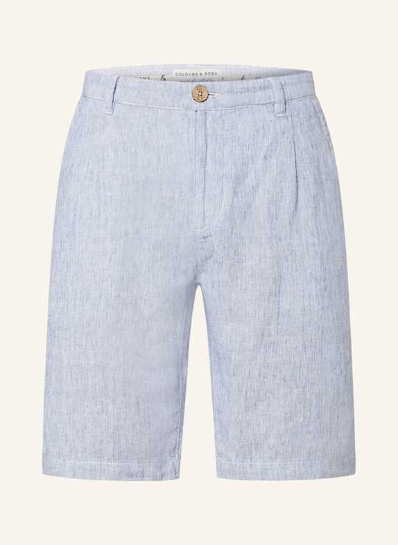 COLOURS & SONS Chinoshorts mit Leinen HELLBLAU