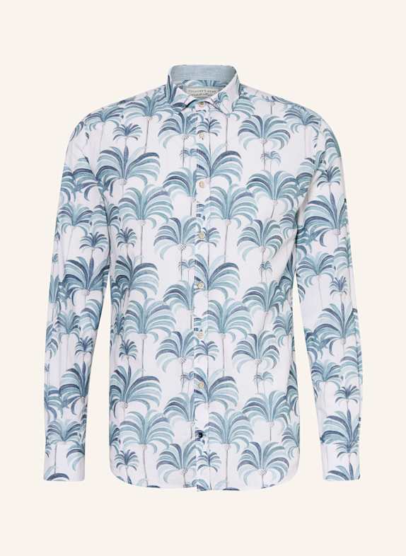 COLOURS & SONS Hemd Sim Fit WEISS/ BLAUGRAU/ DUNKELBLAU