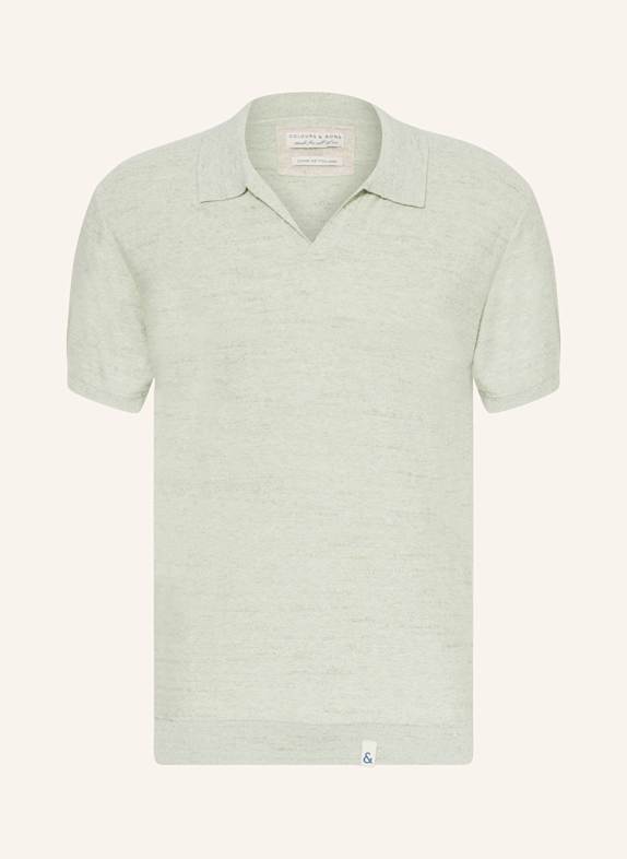 COLOURS & SONS Strick-Poloshirt HELLGRÜN