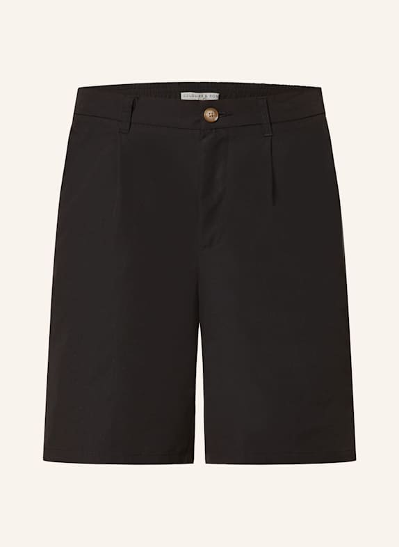 COLOURS & SONS Shorts mit Leinen SCHWARZ