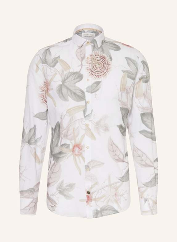 COLOURS & SONS Hemd Regular Fit WEISS/ GRÜN/ CREME