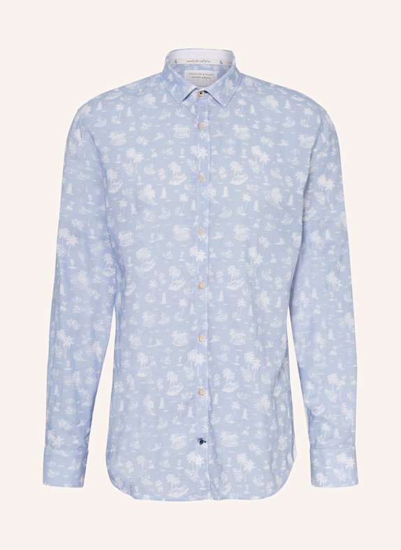COLOURS & SONS Hemd Slim Fit HELLBLAU/ WEISS