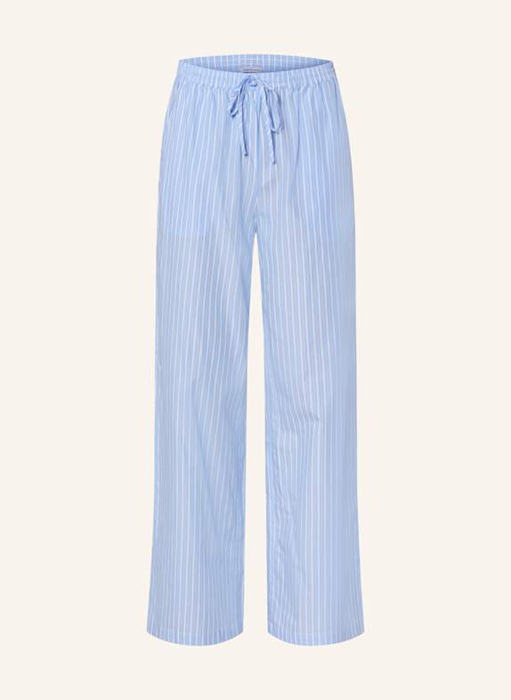 MRS & HUGS Wide leg trousers LIGHT BLUE/ WHITE