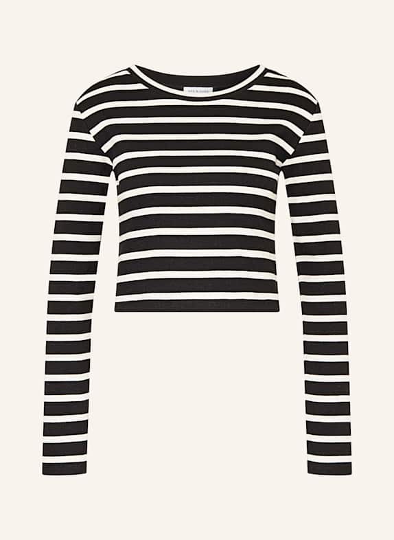 MRS & HUGS Cropped-Longsleeve SCHWARZ/ CREME