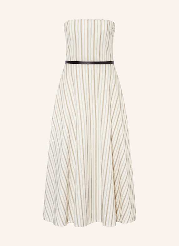 Max Mara Off-Shoulder-Kleid FERVIDA mit Leinen ECRU/ BRAUN