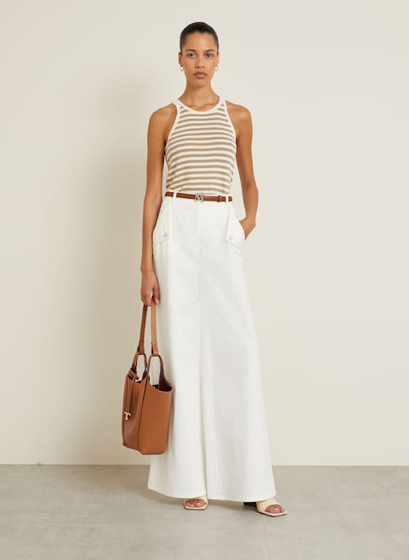 Max Mara Jeansy flare MEMORE 001 WHITE