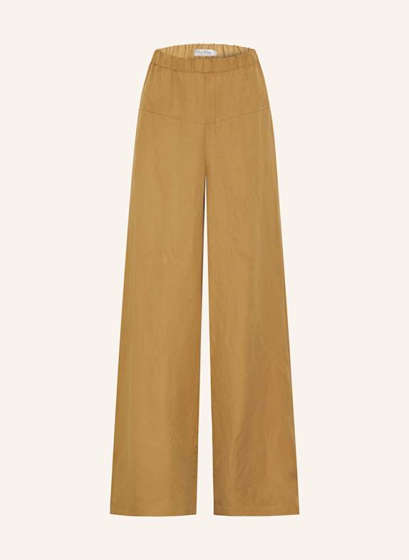 Max Mara Marlenehose ONORE mit Leinen und Seide CAMEL