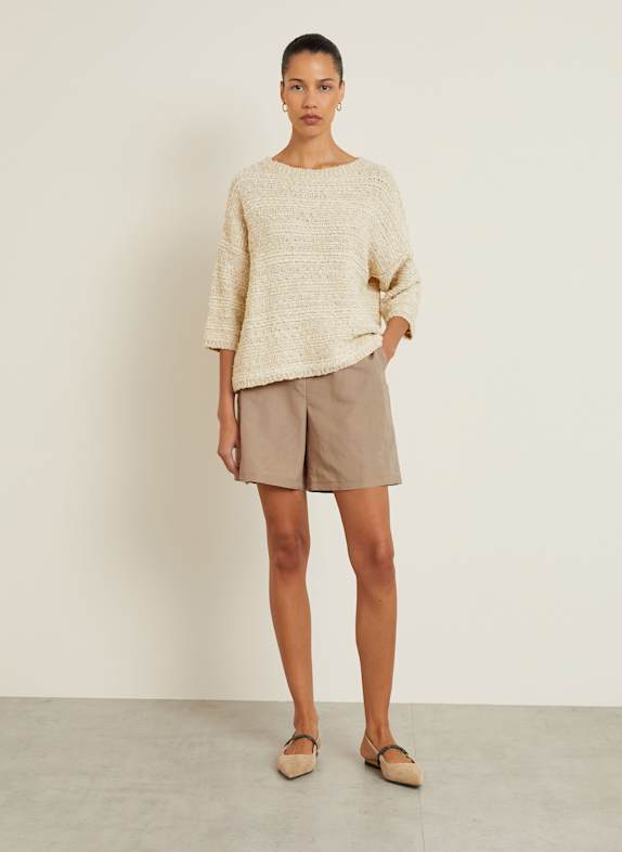 Max Mara Pullover ARDA mit Glitzergarn und 3/4-Arm CREME