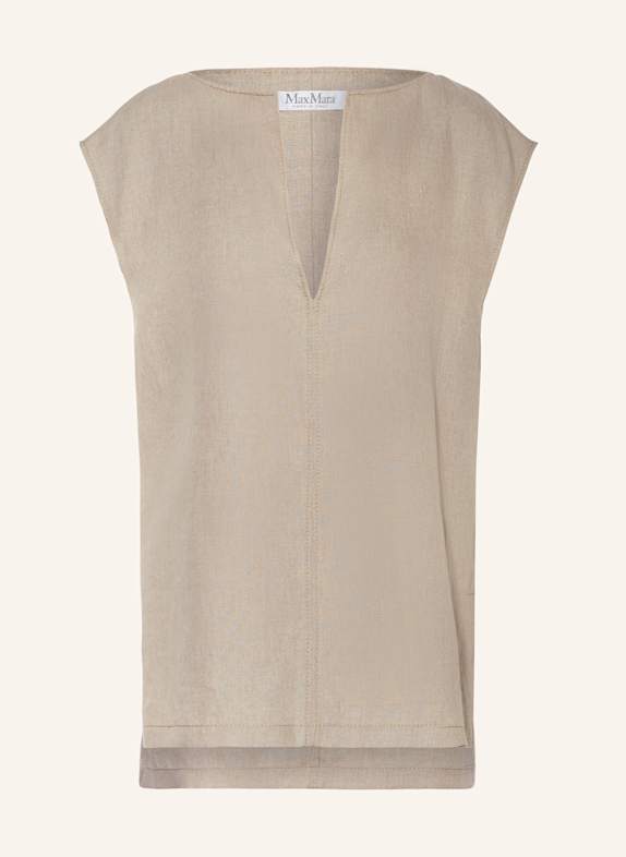 Max Mara Blusentop COLIMBO aus Leinen TAUPE