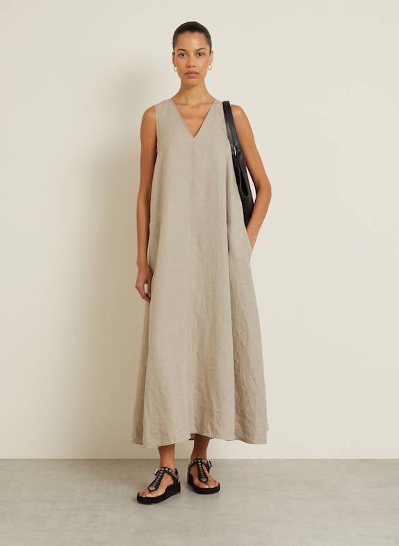 Max Mara Linen dress SIMEONE TAUPE